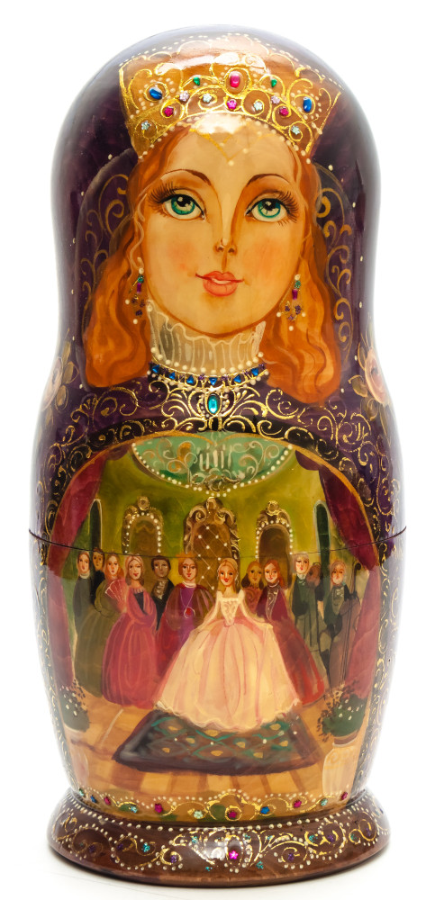 Shop Exclusive Nesting Dolls 280 mm The Ball hand painted wooden Matryoshka doll 10 pcs (by GOLDEN COCKEREL) online at Skazka.site | Eligible for fast shipping and free returns. 280 mm The Ball hand painted wooden Matryoshka doll 10 pcs (by GOLDEN COCKEREL)