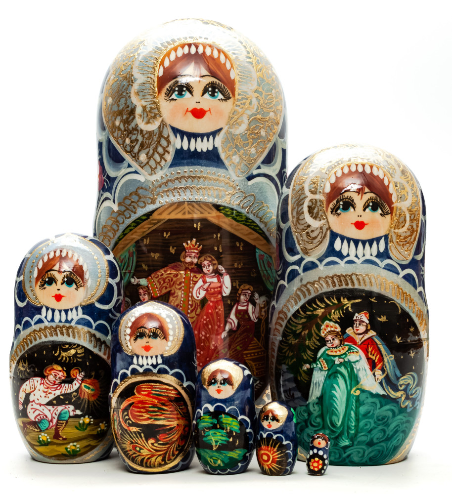 Shop Exclusive Nesting Dolls 210 mm Russian Fairytale handpainted Wooden Matryoshka Doll 7 pcs (by Valery Crafts) online at Skazka.site | Eligible for fast shipping and free returns. 210 mm Russian Fairytale handpainted Wooden Matryoshka Doll 7 pcs (by Valery Crafts)