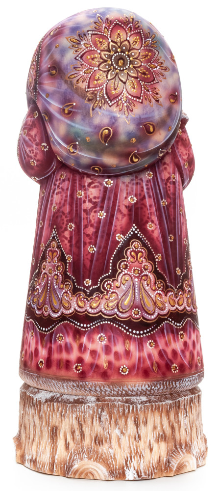 300 mm Santa with a Lamp and a Magic Staff with Carved Wood Hand Painted Collectible Figurine  (by Natalia Nikitina Workshop)