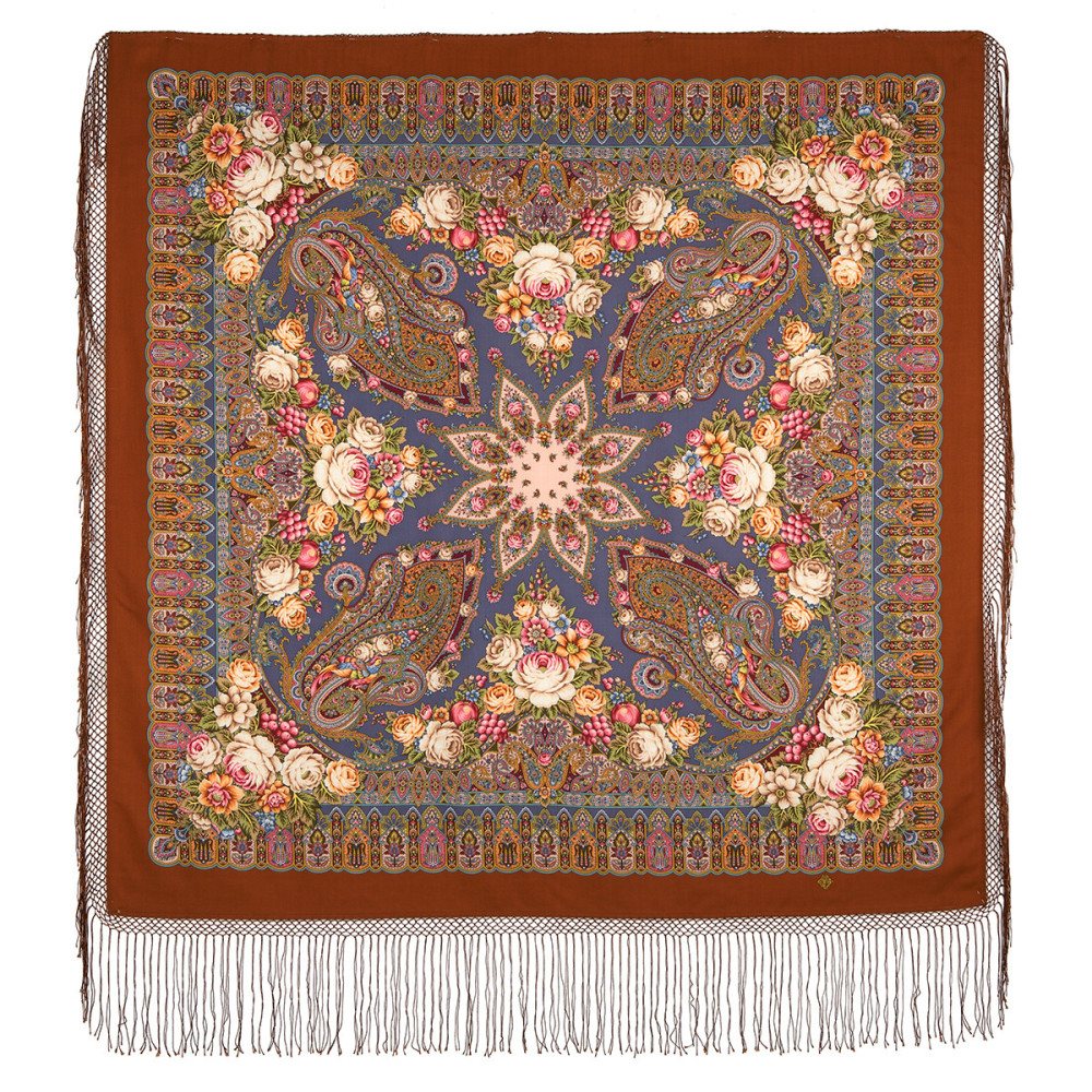 Shop Thick Woolen Fabric Shawls with Silk Fringe 148x148 cm Шаль «Сад дивных снов» online at Skazka.site | Eligible for fast shipping and free returns. Шаль «Сад дивных снов»