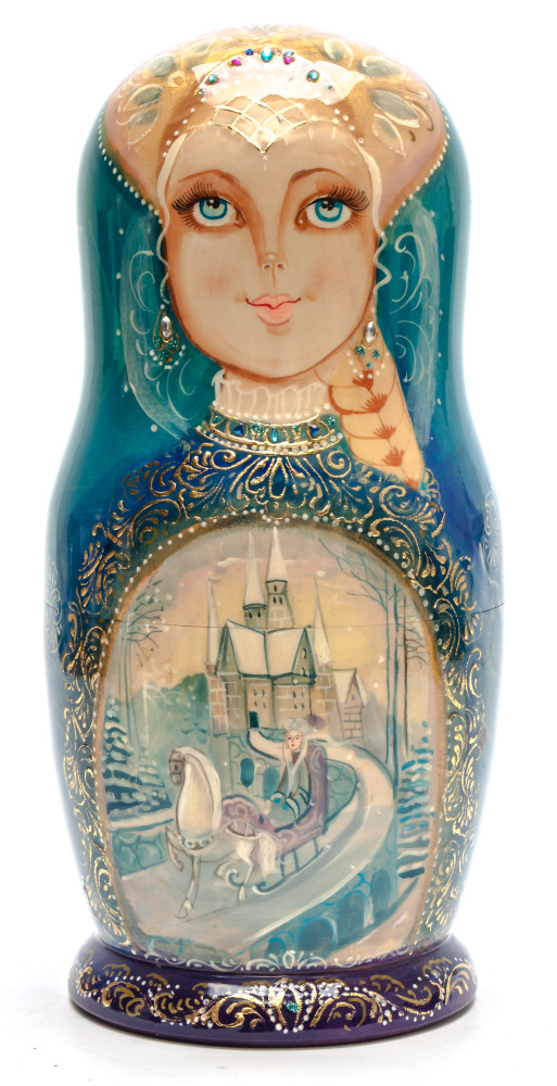 Shop Exclusive Nesting Dolls 270mm Russian Troika hand painted Matryoshka Doll 10 pcs inside (by Golden Cockerel) online at Skazka.site | Eligible for fast shipping and free returns. 270mm Russian Troika hand painted Matryoshka Doll 10 pcs inside (by Golden Cockerel)