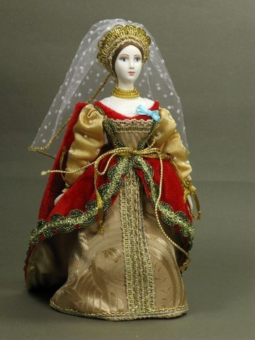 Russian Girl hand made Porcelain Doll in a Dress of 19 century - 11 Inches (by Le Russe)