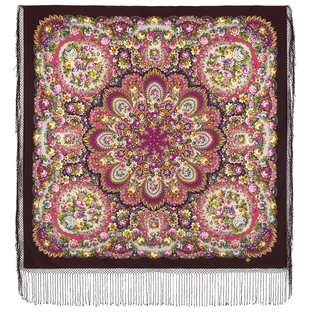 Shop Thick Woolen Fabric Shawls with Silk Fringe 148x148 cm Шаль «Душа розы» online at Skazka.site | Eligible for fast shipping and free returns. Шаль «Душа розы»