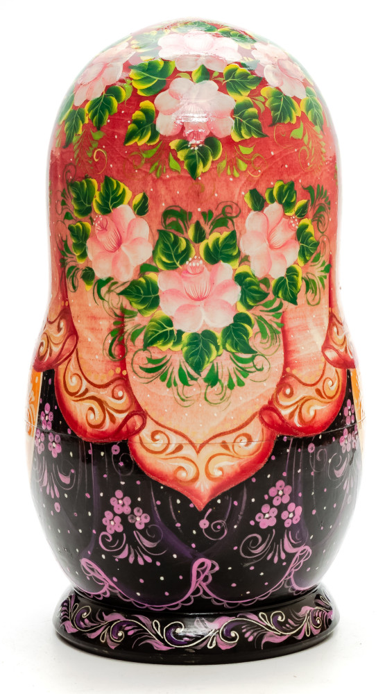 180 mm The Tale of Tsar Saltan hand painted on Wooden Matryoshka doll 7 pcs (by Valeria Crafts)