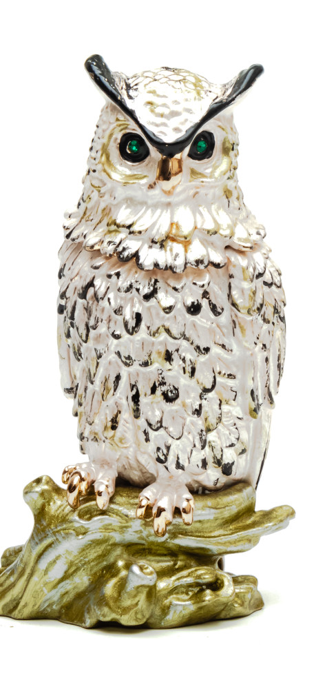 80 mm Owl White Jewellery Box