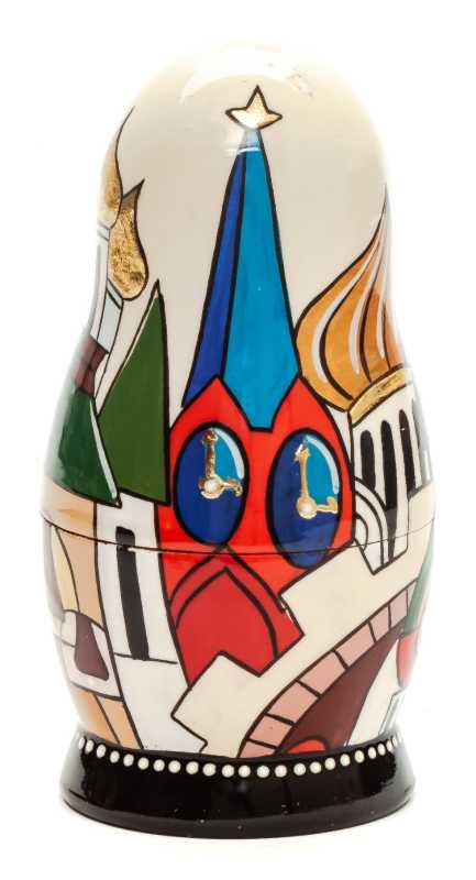 110 mm Moscow Cathedrals by Lentuloff hand painted wooden Russian Matryoshka doll (by A Studio)