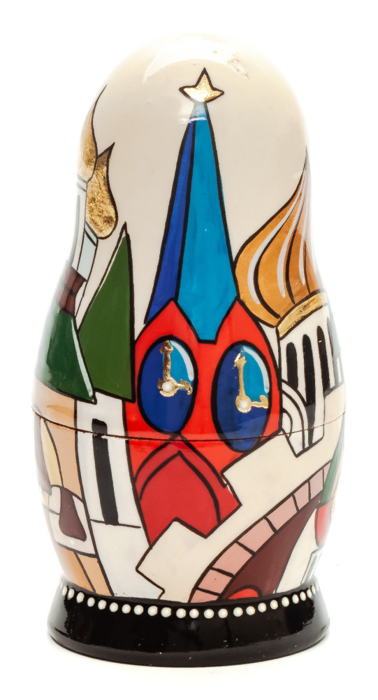 110 mm Moscow Cathedrals by Lentuloff hand painted wooden Russian Matryoshka doll (by A Studio)