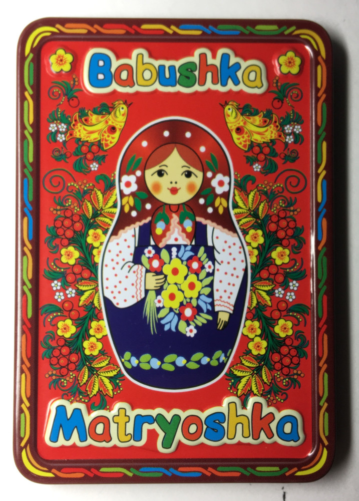 52x78 mm Babushka Matryoshka Metal Fridge Magnet (by AKM Gifts)