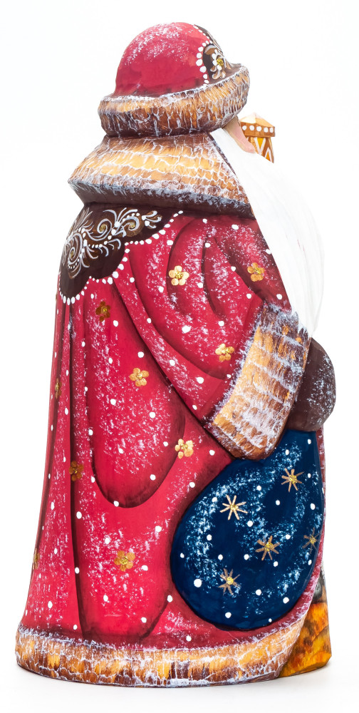 180 mm Nativity of Jesus Santa with a Magic Staff Carved Wood Hand Painted Collectible Figurine  (by Sergey Christmas Workshop)