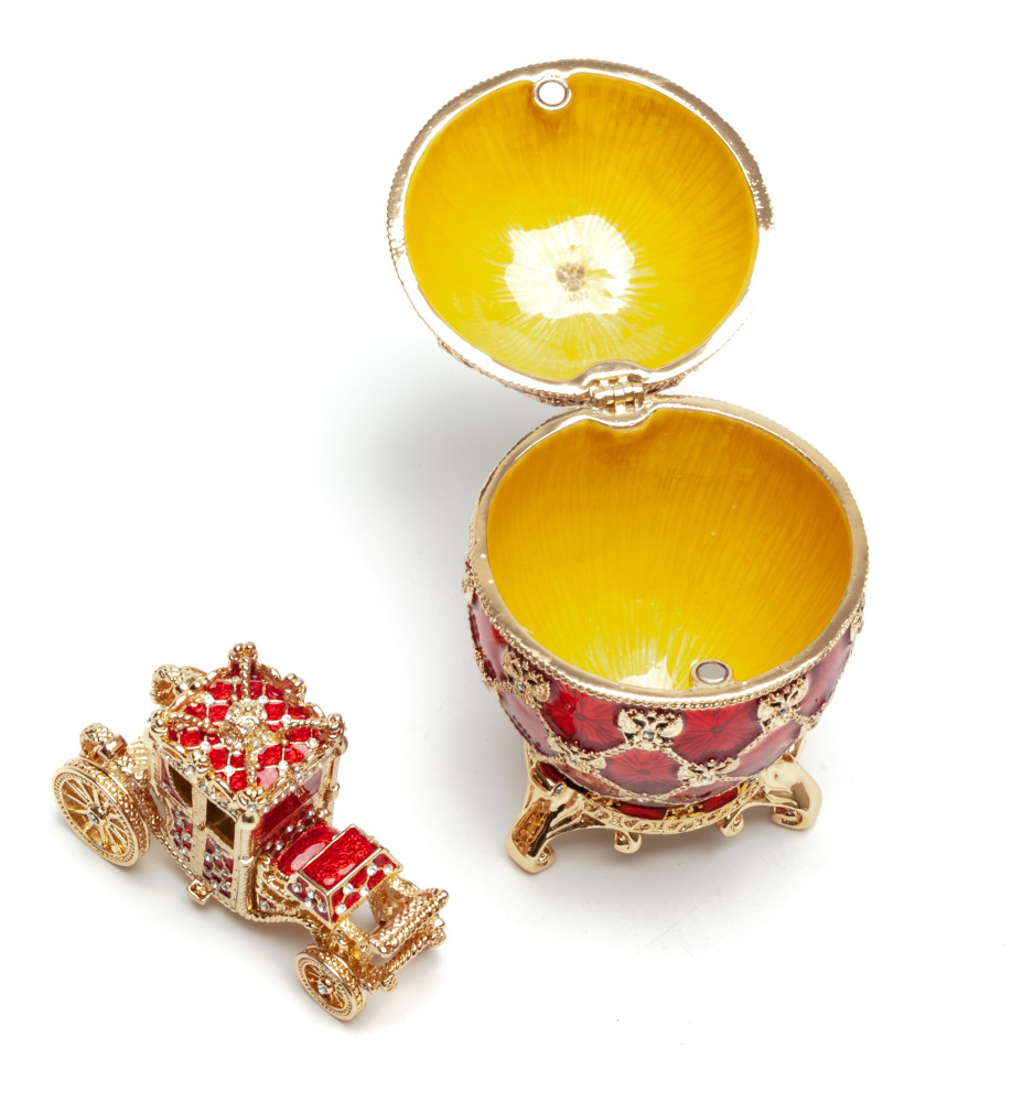 96 mm Imperial Coach and Red Imperial Coronation Easter Egg