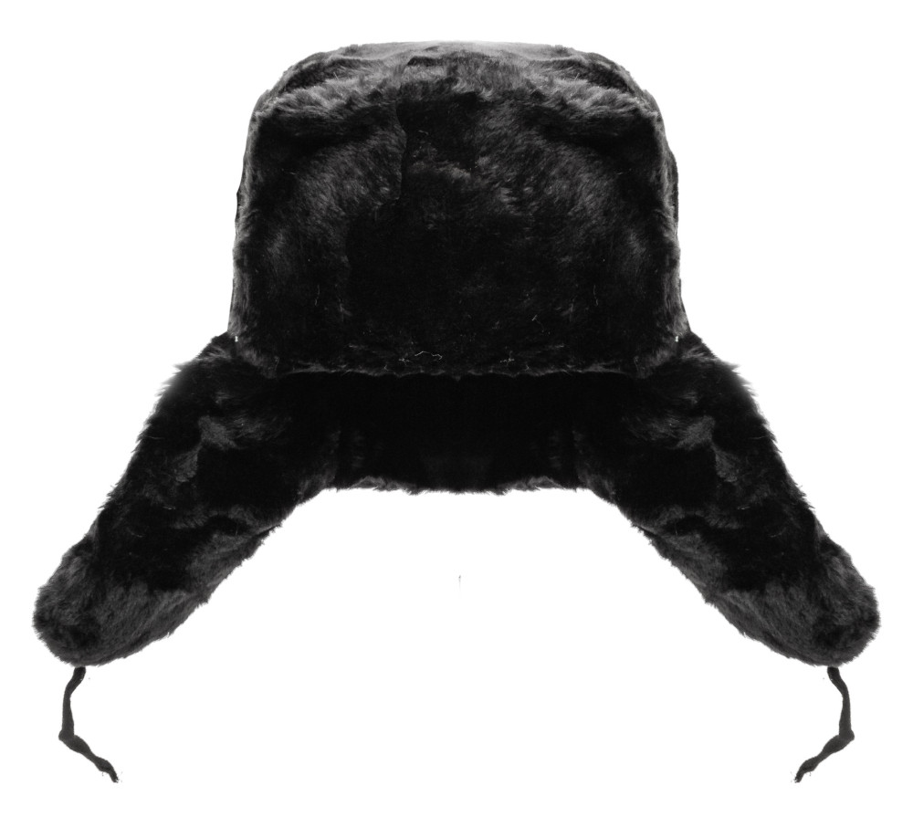 Russian Ushanka Winter Hat (black, any size)