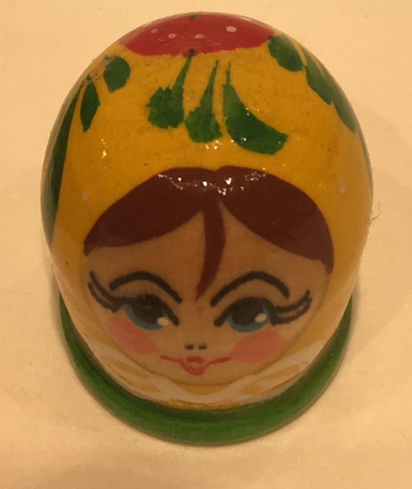 Matryoshka Hand Painted Wood Finger Thimble
