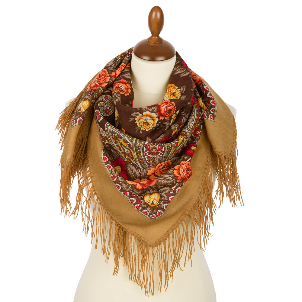 Shop Woolen Scarves with Woolen Fringe 89x89 cm 89x89 cm Enchantress Woolen Shawl with Woolen Fringe Pavlovo Posad Manufactory online at Skazka.site | Eligible for fast shipping and free returns. 89x89 cm Enchantress Woolen Shawl with Woolen Fringe Pavlovo Posad Manufactory
