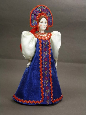 Russian Beauty hand made Porcelain Doll in Kokoshnik - 11 Inches (by Le Russe)