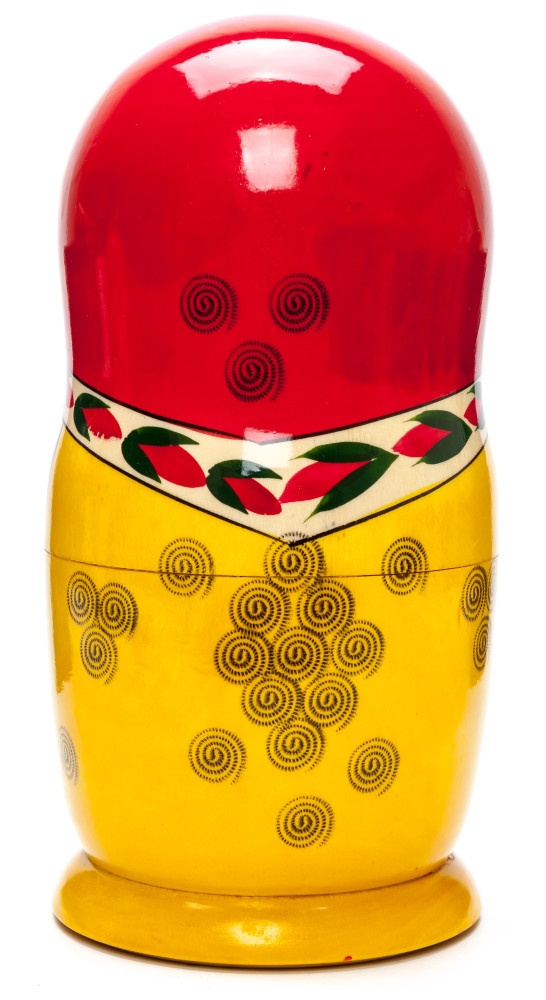 230 mm Red Head Semenovskaya handpainted wooden Matryoshka Doll 9 pcs (by Ivan Studio)