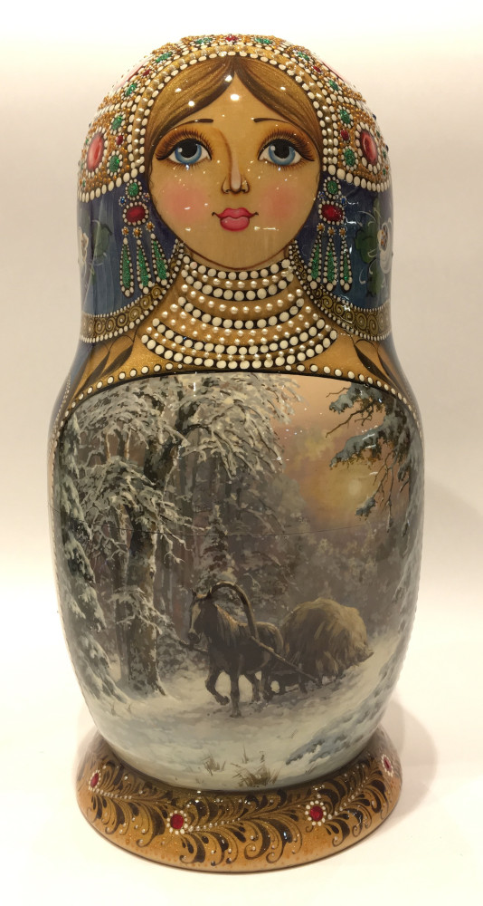 Winter Landscape Matryoshka Doll 10 pcs