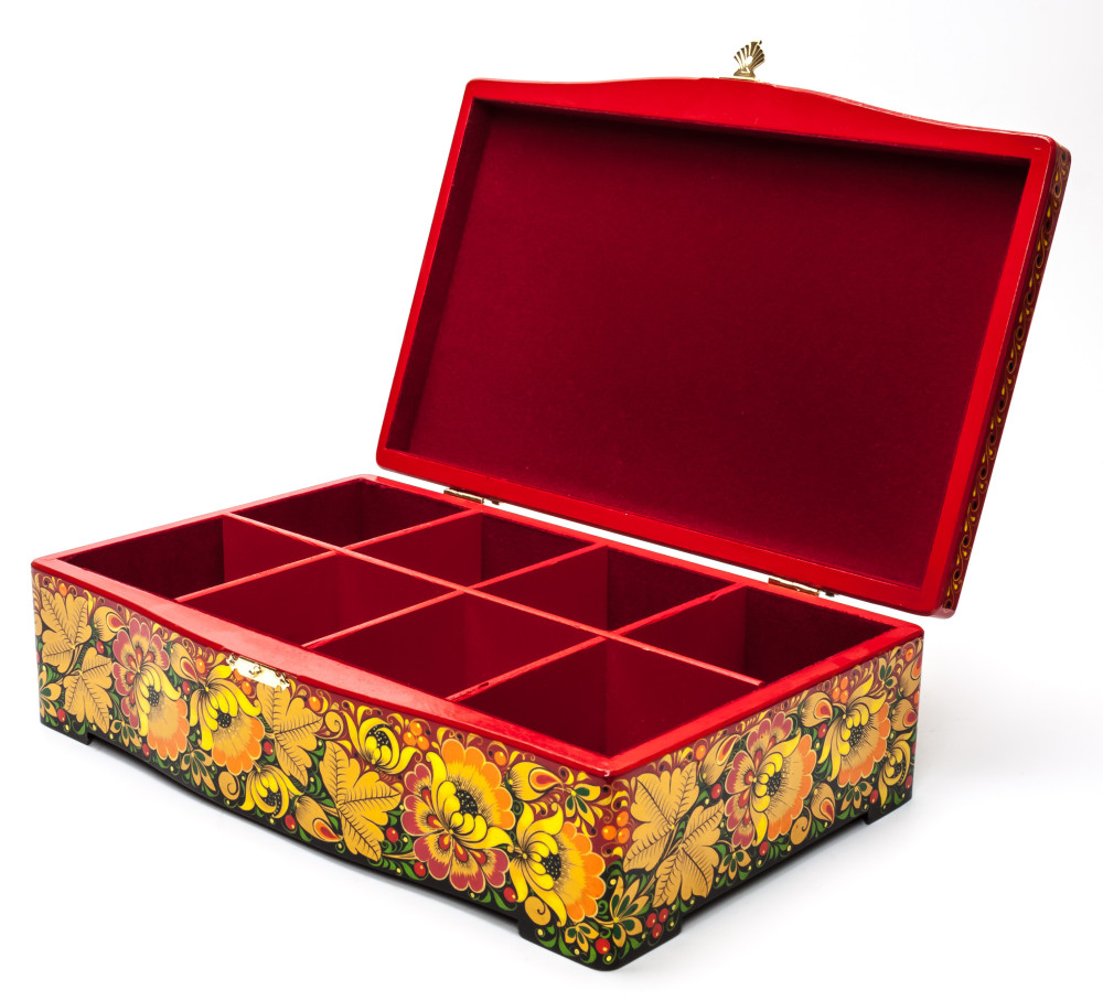 295x165 mm Khokhloma Painting Jewellery Wooden Box