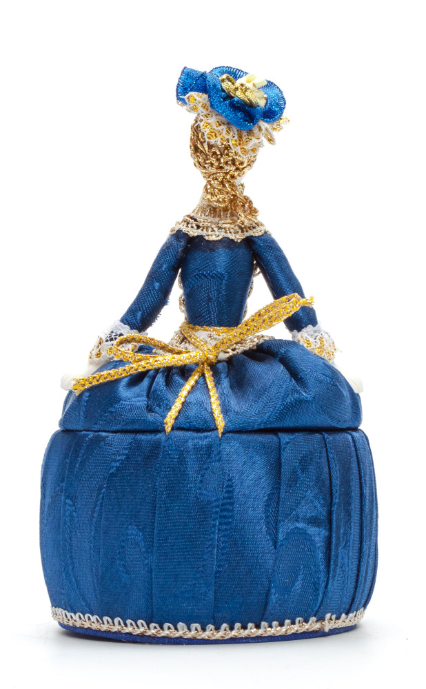 Girl in a Little Hat and Nice Dress Jewelry Box (hand-sewn Doll by Le Russe)