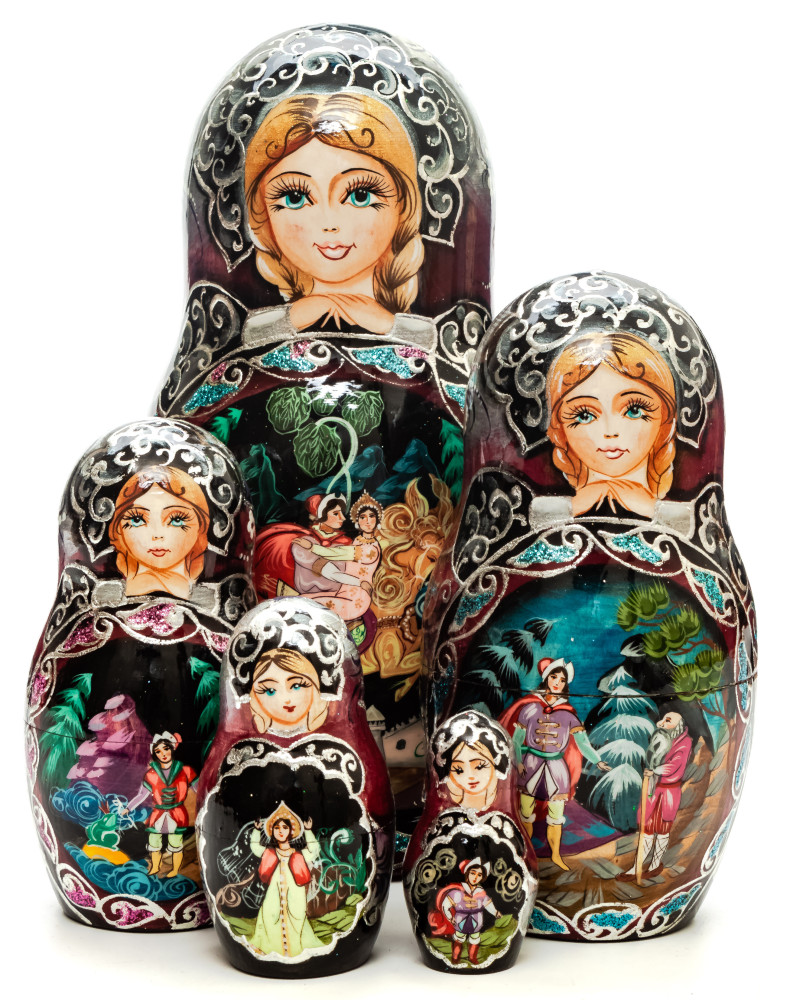 Shop Exclusive Nesting Dolls 160mm Russian Fairytale hand painted Matryoshka round Doll 5pcs (by Skazka) online at Skazka.site | Eligible for fast shipping and free returns. 160mm Russian Fairytale hand painted Matryoshka round Doll 5pcs (by Skazka)