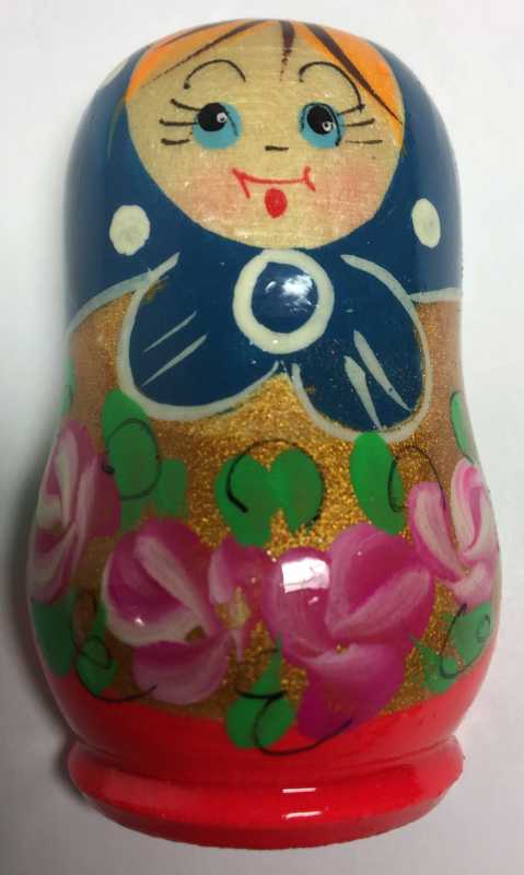 70 mm Russian Patterns hand painted wooden Fridge Magnet Matryoshka Doll Shape (by Mariya Wooden Magnets Studio)