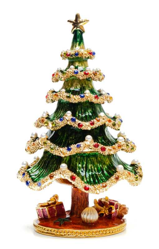 120 mm Green Christmas Tree Jewellery Box (by Alexaner G Studio)