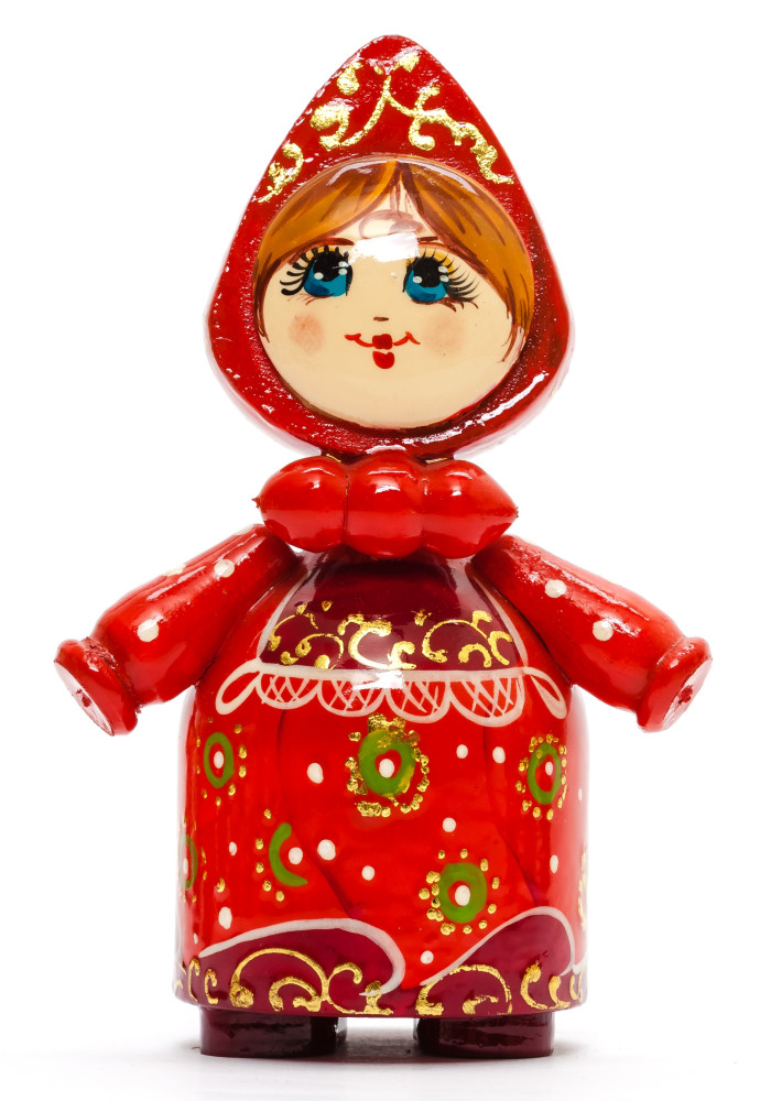 120 mm Russian Girl in Kokoshnik hand painted Wooden Doll (by Summer Shine)