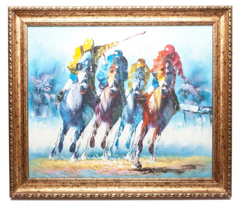 600x705 mm Polo Players by Solovyov hand painted on Canvas painting (by Skazka)