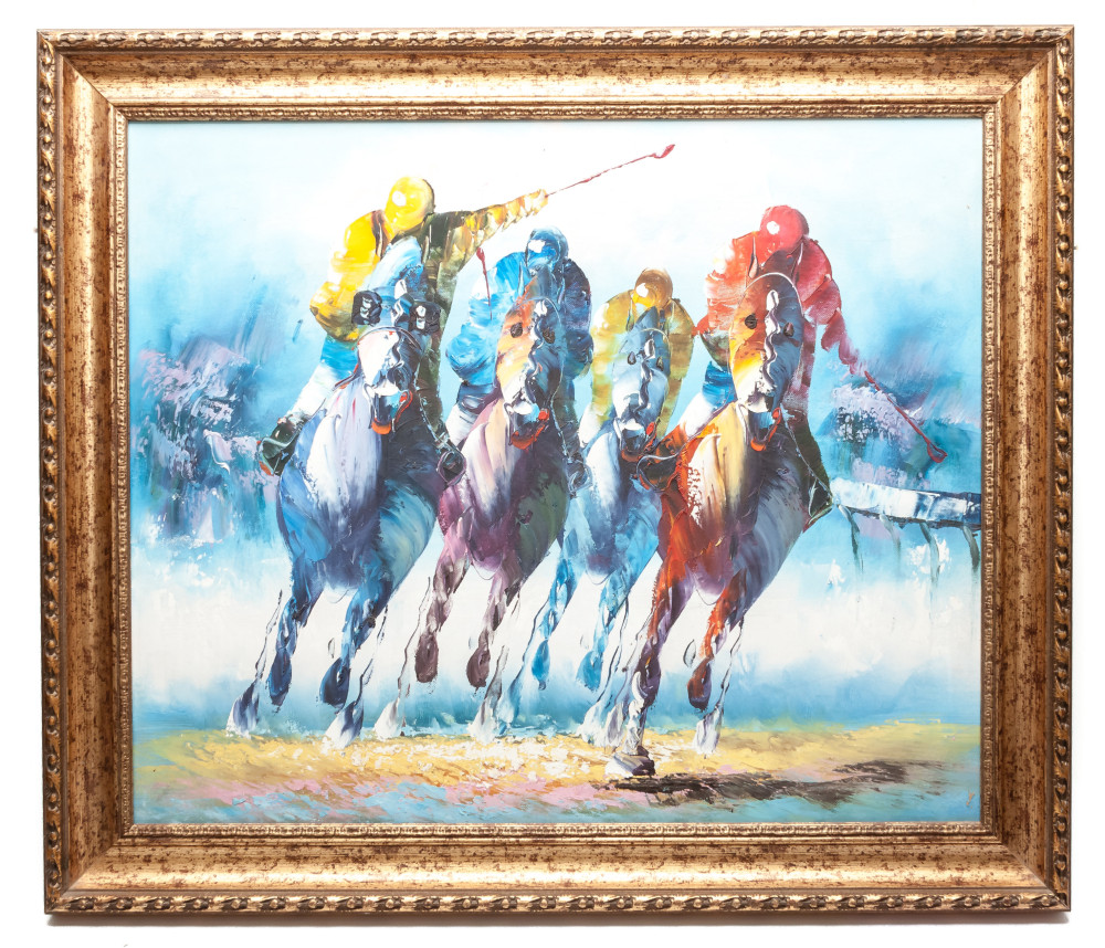 600x705 mm Polo Players by Solovyov hand painted on Canvas painting (by Skazka)