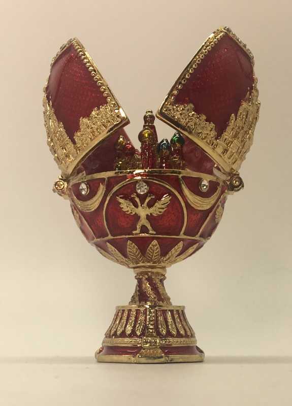 Moscow SHM Jewelery Egg with Snt Basil inside red color