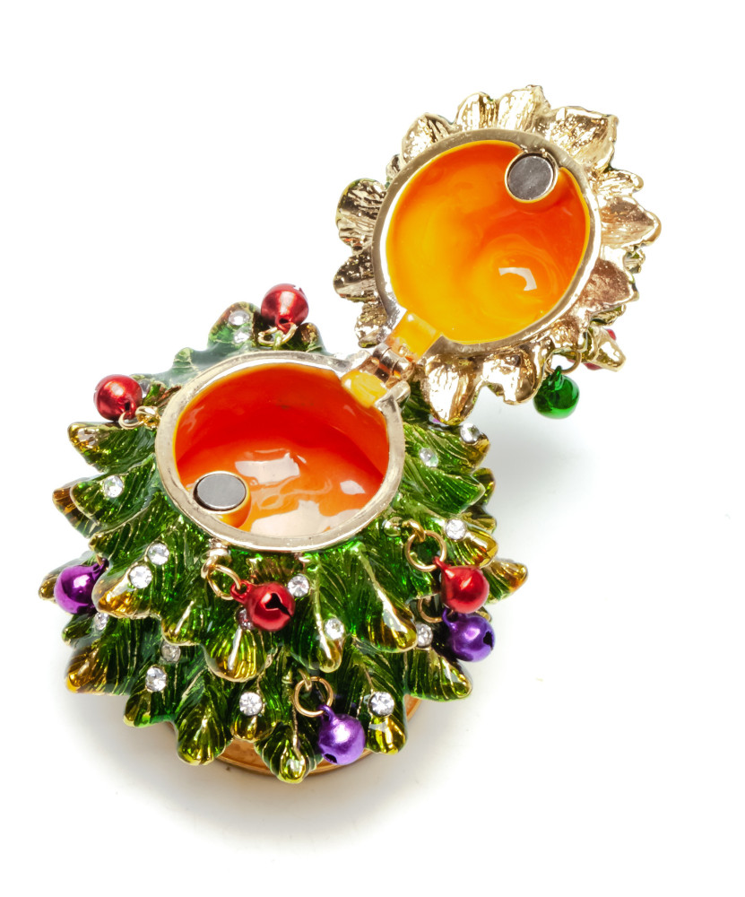 90 mm Green Christmas Tree Jewellery Box (by Alexaner G Studio)
