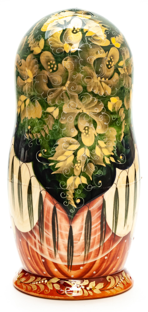 180 mm The Scarlet Flower hand painted on Wooden Matryoshka doll 5 pcs (by Natalia Crafts)
