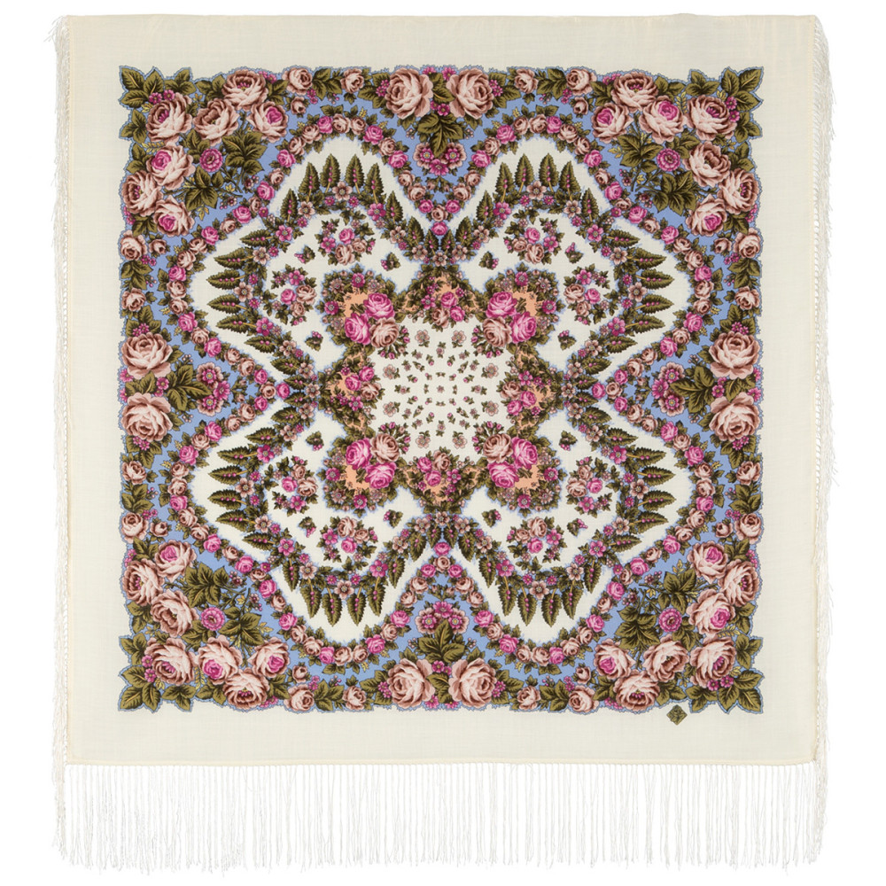 Shop Woolen Scarves with Silk Fringe 89x89 cm The Night is Bright Pavlovo Posad Woolen Scarf with Silk Fringe, drawing: 1837, drawing author: Zhukova Elena online at Skazka.site | Eligible for fast shipping and free returns. The Night is Bright Pavlovo Posad Woolen Scarf with Silk Fringe, drawing: 1837, drawing author: Zhukova Elena
