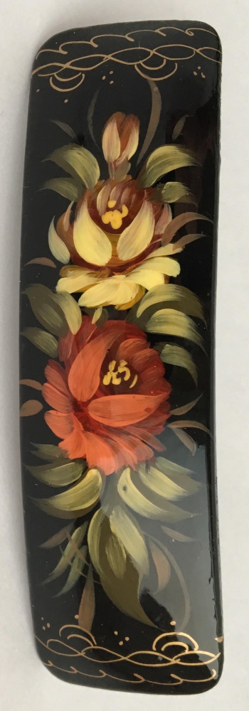 Lada Hair Clip Hand Painted Zhostovo Art