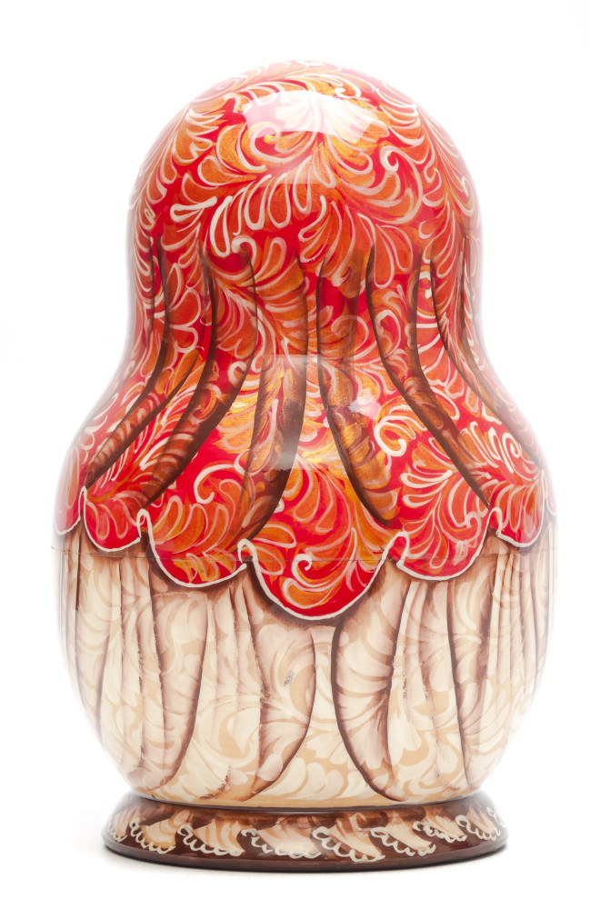 180 mm Moscow handpainted Wooden Matryoshka round Doll 10 pcs (by Sheherazade)