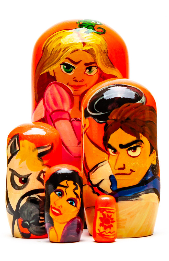 110mm The Tangled Hand Painted Matryoshka Doll 5 pcs (by Konstantin Crafts)