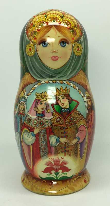 190 mm The Stone Flower fairy tale hand painted on Wooden Matryoshka doll 5 pcs (by Natalia crafts)