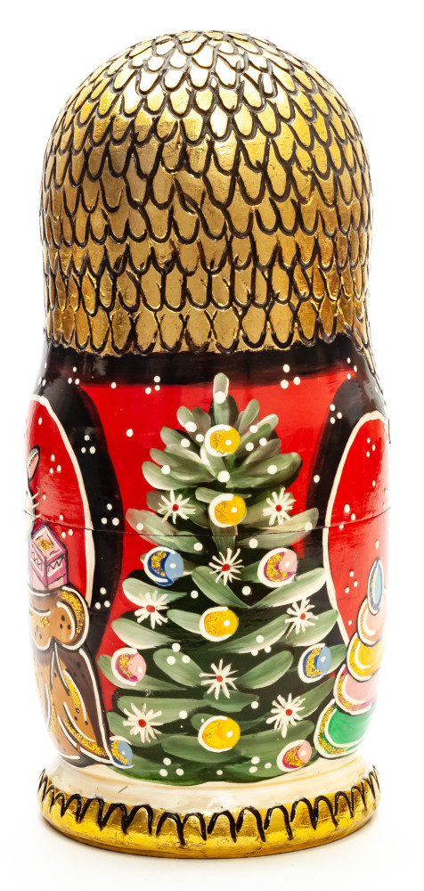 200mm Santa Claus hand painted Matryoshka round Doll 7pcs (by A Studio)