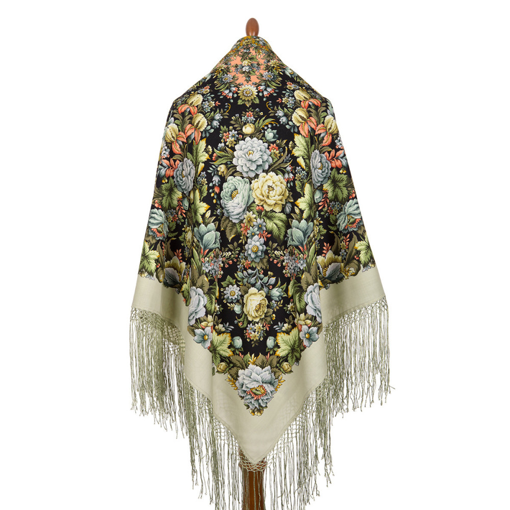 Shop Thick Woolen Fabric Shawls with Silk Fringe 148x148 cm Шаль «Диво дивное» online at Skazka.site | Eligible for fast shipping and free returns. Шаль «Диво дивное»