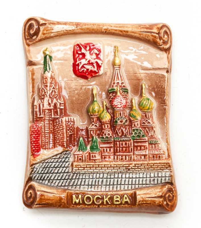 50x60 mm Moscow Kremlin Ceramic Fridge Magnet (by Skazka)