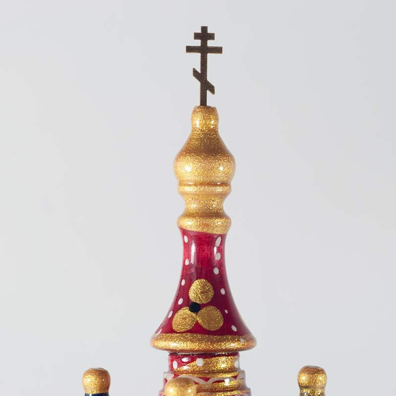 230 mm Saint Basil's Cathedral Bullfinch hand painted Wooden Music Box (by Nightingale Crafts)