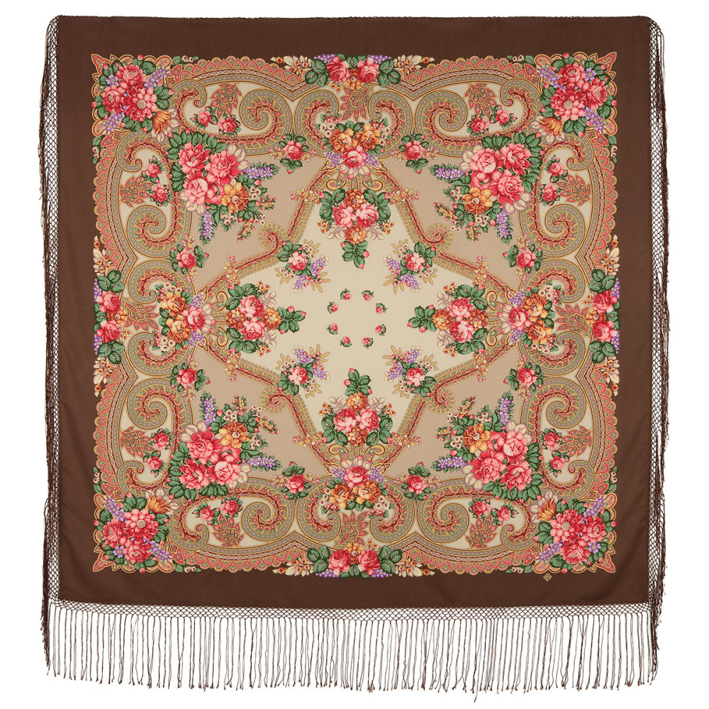 Shop Thick Woolen Fabric Shawls with Silk Fringe 148x148 cm Шаль «Лабзинский» online at Skazka.site | Eligible for fast shipping and free returns. Шаль «Лабзинский»