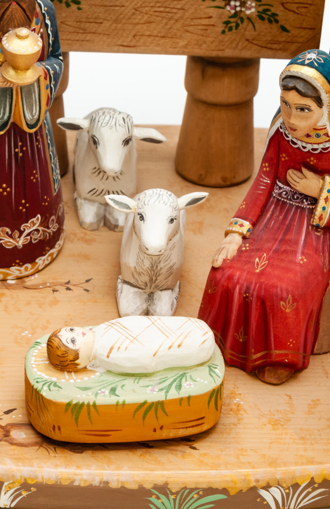 Nativity Set of 13 handpainted Carving Wooden Figures