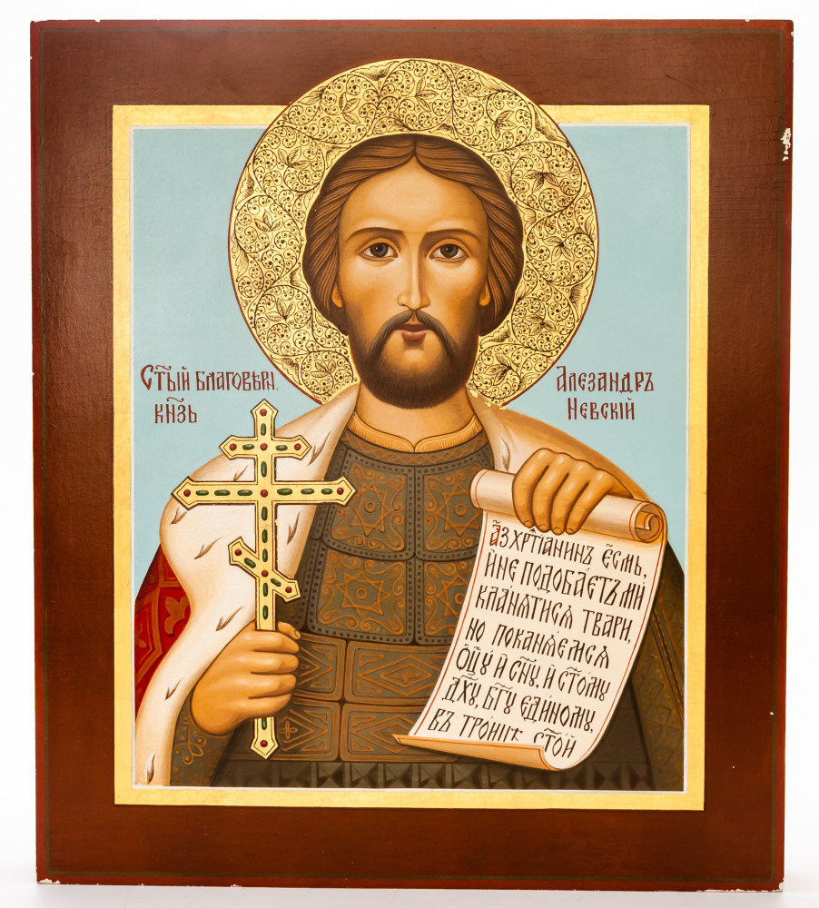 270x310mm Alexander Nevsky handpainted wooden Icon (by Galina Studio)