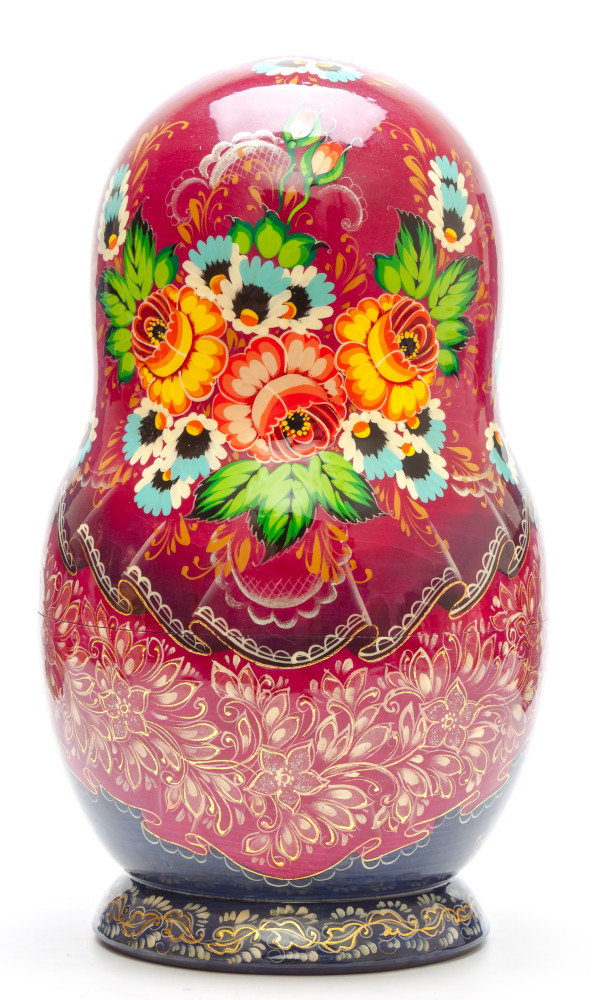 240 mm Moscow Kremlin hand painted on Wooden Matryoshka doll 10 pcs (by Valeria Crafts)