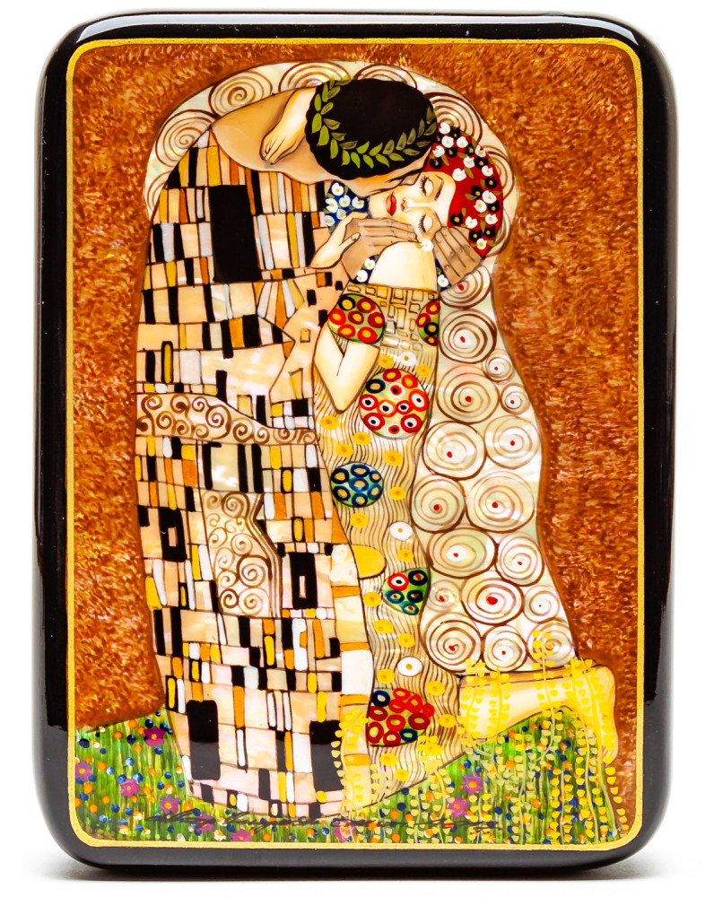 120x170mm The Kiss Hand Painted Jewellery Box (by Tatiana Shkatulka Crafts)