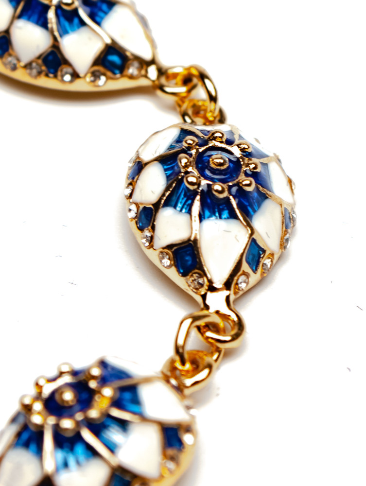 180 mm Flower Blue and White Bracelet (by AKM Gifts)