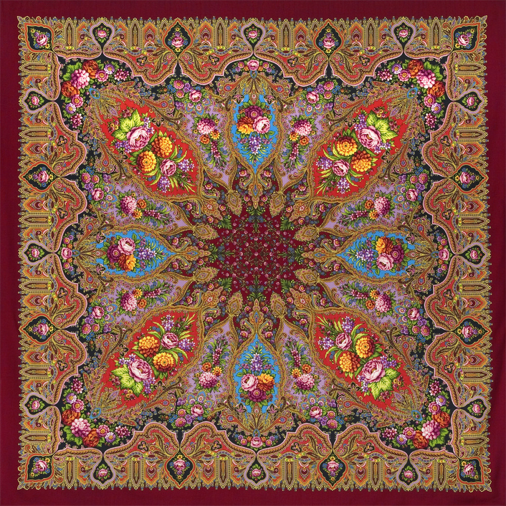Shop Thick Woolen Fabric Shawls with Silk Fringe 148x148 cm Шаль «Миндаль» online at Skazka.site | Eligible for fast shipping and free returns. Шаль «Миндаль»