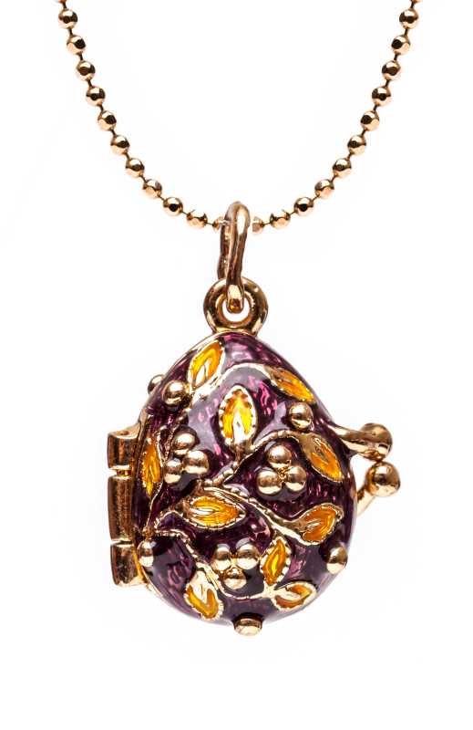 Tree Opening Violet Egg Pendant