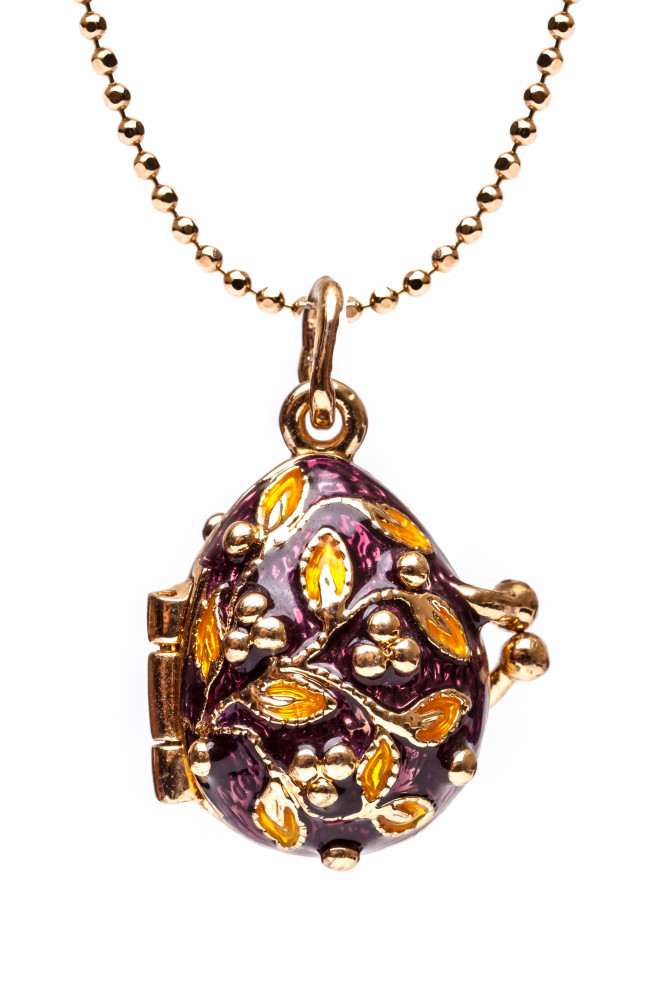 Tree Opening Violet Egg Pendant