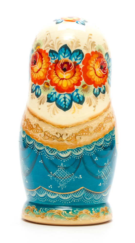 190 mm Moscow Saint Basil Cathedral hand painted on Wooden Matryoshka doll 5 pcs (by A Studio)